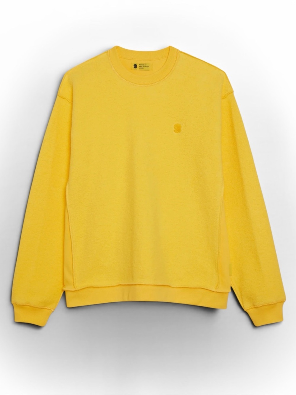 Yellow Label Co. Yellow Fleecy Crew Reverse Seam Relaxed Fit Sweatshirt